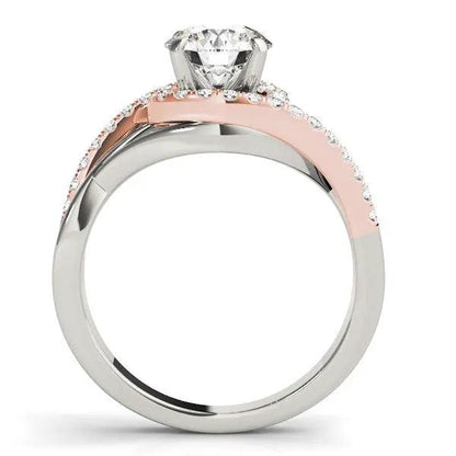 Engagement ring, 14k white & rose gold bypass with pavé band, 1 1/4 cttw, Bids.com on Tampa Home & Garden Store