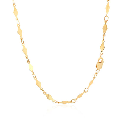 14K yellow gold polished diamond-motif chain necklace 3.0mm width on Tampa Home & Garden Store