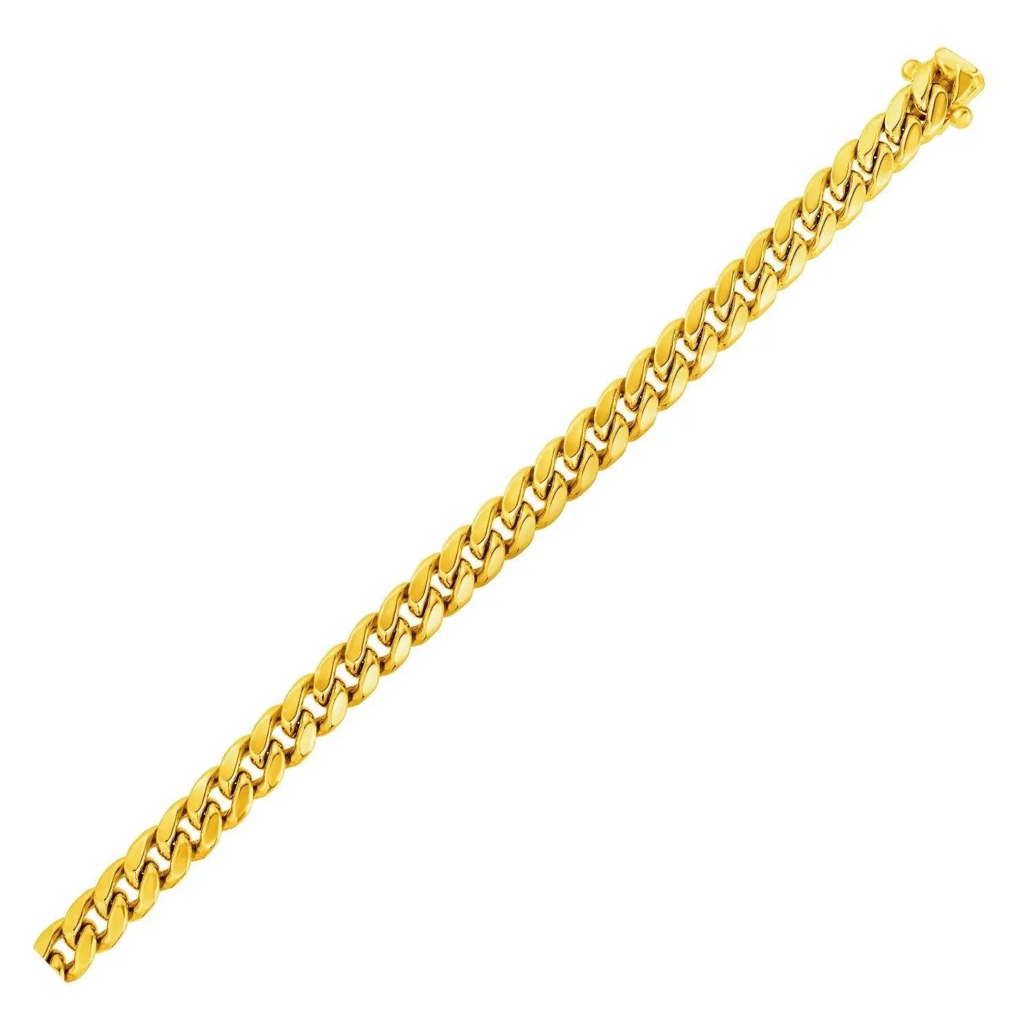 6.15mm 10k yellow gold semi solid Miami Cuban chain necklace, polished curb links on Tampa Home & Garden Store