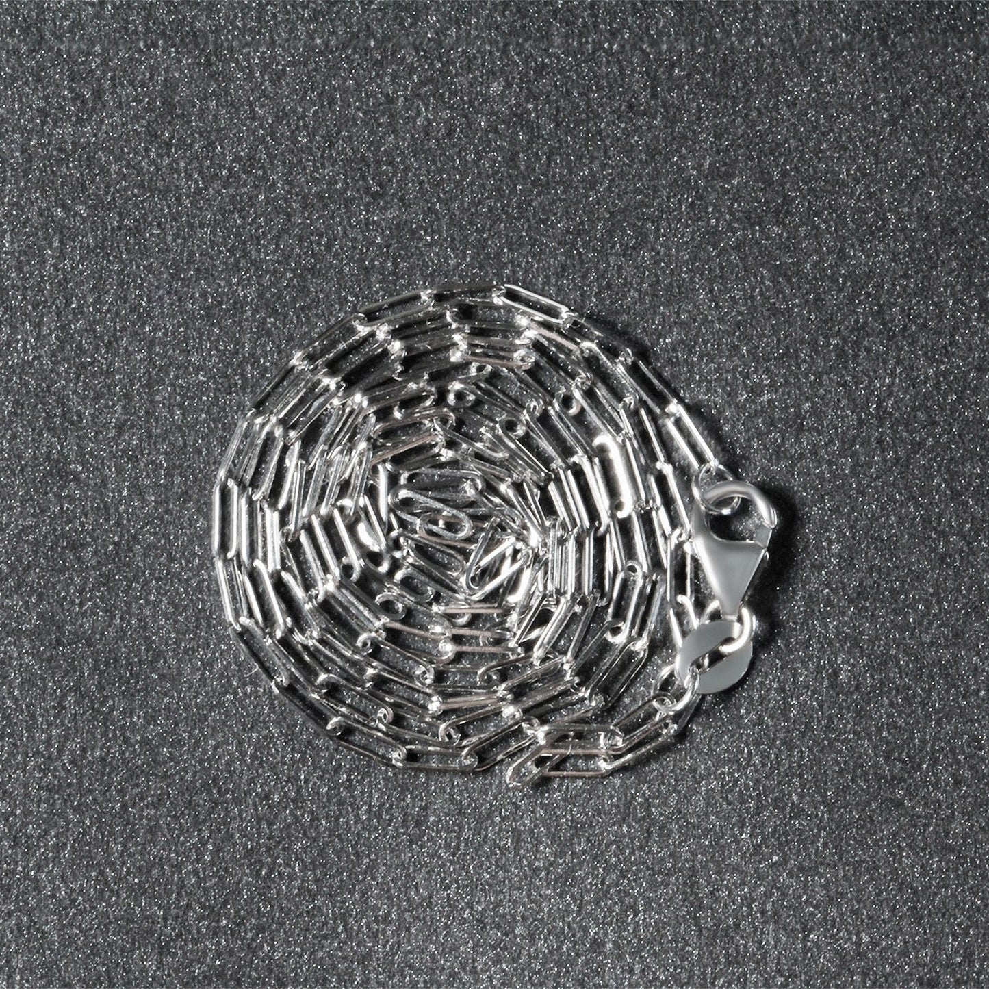 18K white gold paperclip chain necklace, 1.50 mm, lobster clasp, by Bids.com on Tampa Home & Garden Store