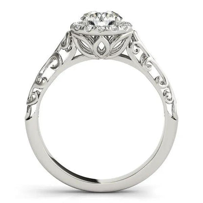 Engagement ring 14k white gold halo antique style round diamond, 5/8 cttw, Bids.com on Tampa Home & Garden Store