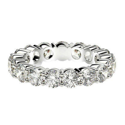 Round-cut lab-grown diamond eternity ring, 14k white gold, 3 cttw FG/VS2, Bids.com on Tampa Home & Garden Store