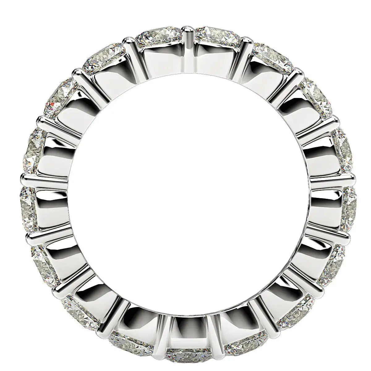 Round cut lab grown diamond eternity ring in 14k white gold, 3 cttw FG/VS2 by Bids.com on Tampa Home & Garden Store