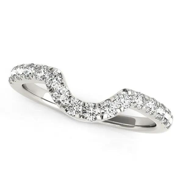 Ring: 14k white gold curved diamond wedding band, 3/8 cttw, Bids.com on Tampa Home & Garden Store