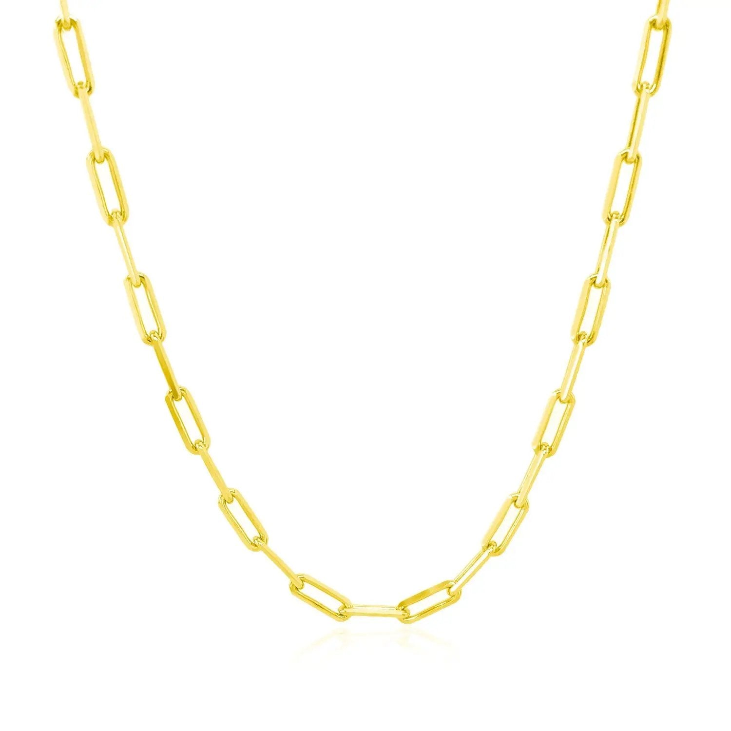 14K yellow gold paperclip chain necklace, 2.5mm links, by Bids.com on Tampa Home & Garden Store