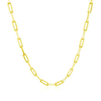 14K yellow gold paperclip chain necklace, 2.5mm links, by Bids.com on Tampa Home & Garden Store