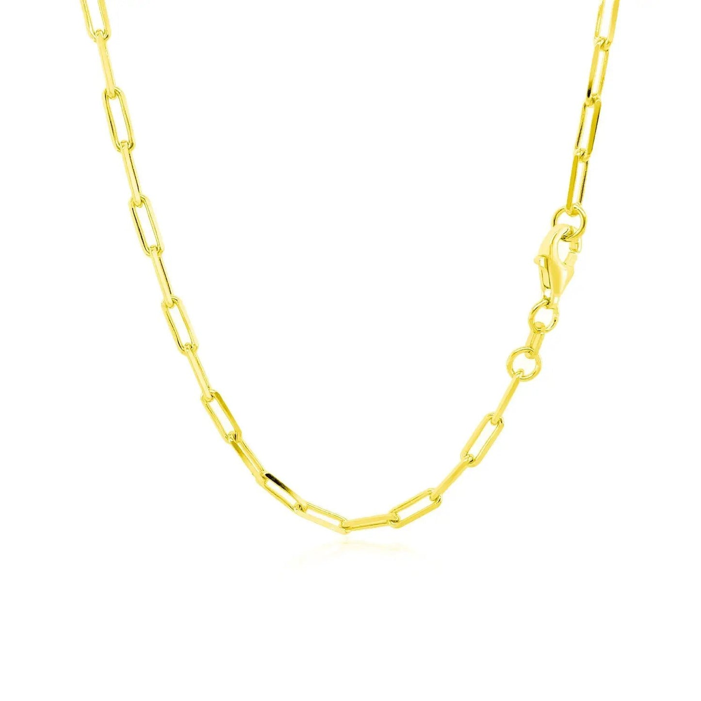 14K yellow gold paperclip chain necklace, 2.5mm links, lobster clasp on Tampa Home & Garden Store