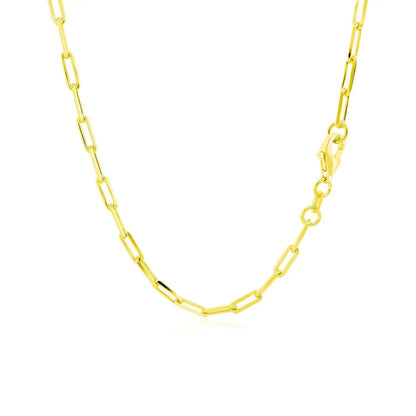 14K yellow gold paperclip chain necklace, 2.5mm links, lobster clasp on Tampa Home & Garden Store