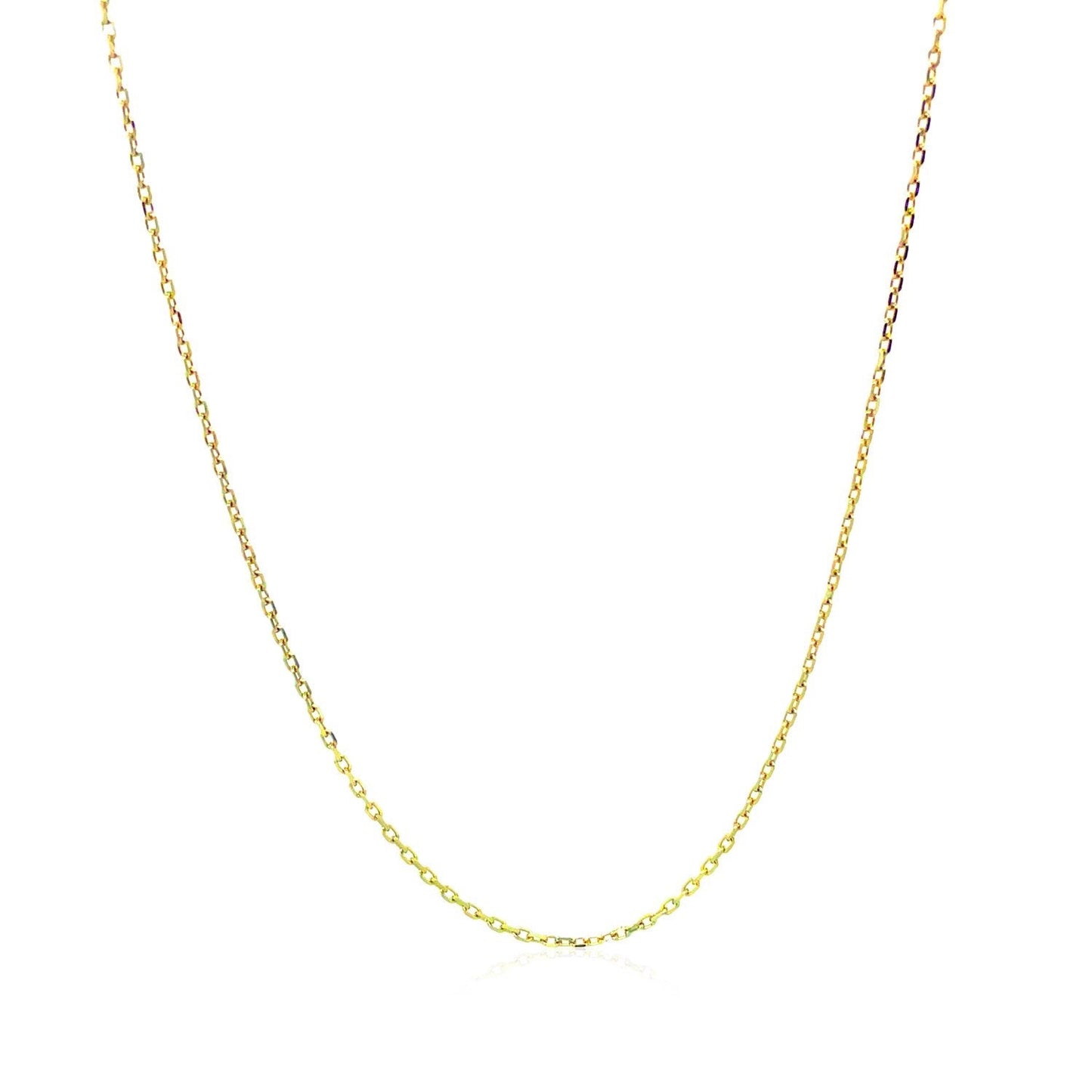 18k yellow gold diamond-cut cable link chain necklace 0.8mm on Tampa Home & Garden Store