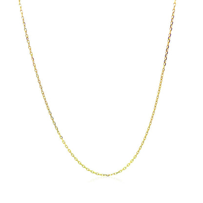 18k yellow gold diamond-cut cable link chain necklace 0.8mm on Tampa Home & Garden Store