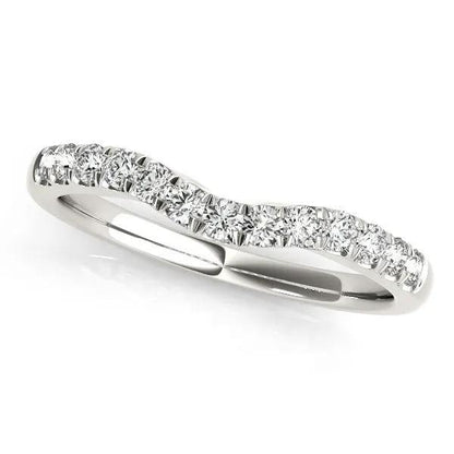 Rings 14k white gold curved diamond wedding band, 1/4 cttw, by Bids.com on Tampa Home & Garden Store