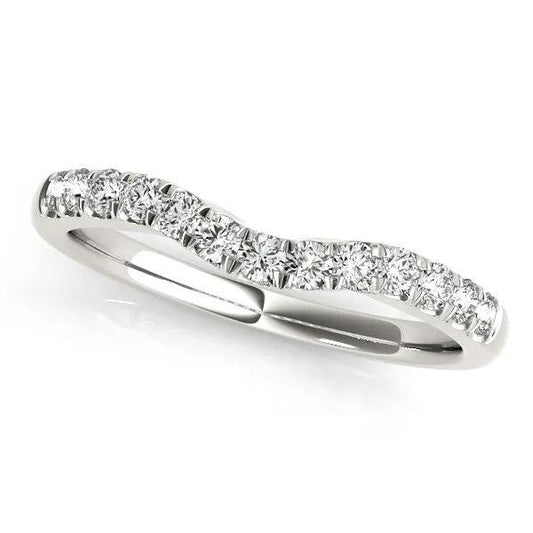 Rings 14k white gold curved diamond wedding band, 1/4 cttw, by Bids.com on Tampa Home & Garden Store