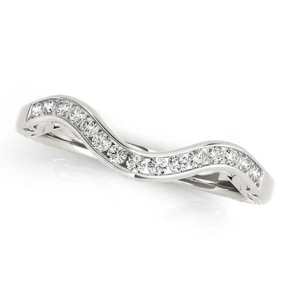 14k white gold diamond wedding ring by Bids.com with pave diamonds along sinuous band on Tampa Home & Garden Store