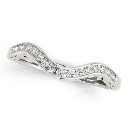 14k white gold diamond wedding ring by Bids.com with pave diamonds along sinuous band on Tampa Home & Garden Store