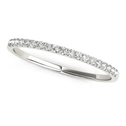 14k white gold pave diamond wedding ring, 1/8 cttw, slim pave band Bids.com on Tampa Home & Garden Store