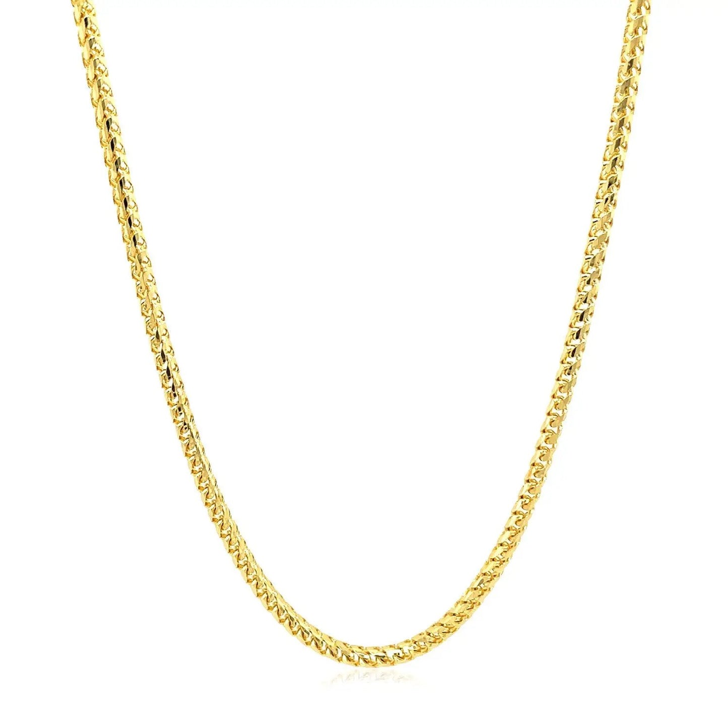 Franco chain necklace 2.2mm, 14k yellow gold diamond-cut links, Bids.com on Tampa Home & Garden Store
