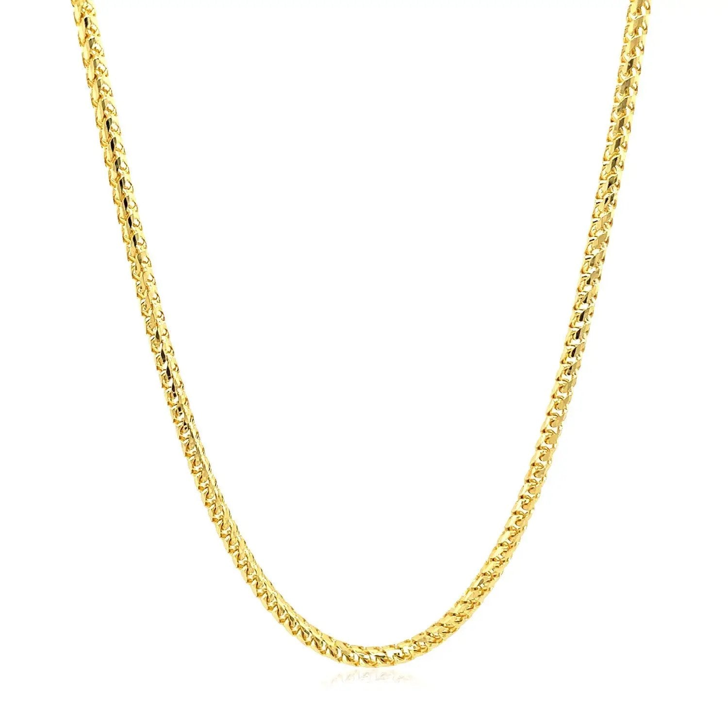 Franco chain necklace 2.2mm, 14k yellow gold diamond-cut links, Bids.com on Tampa Home & Garden Store