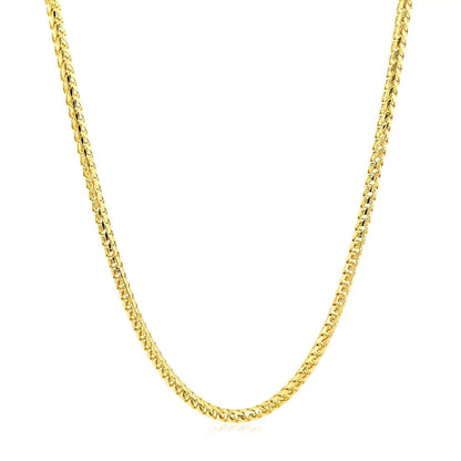 Franco chain necklace 2.2mm, 14k yellow gold diamond-cut links, Bids.com on Tampa Home & Garden Store