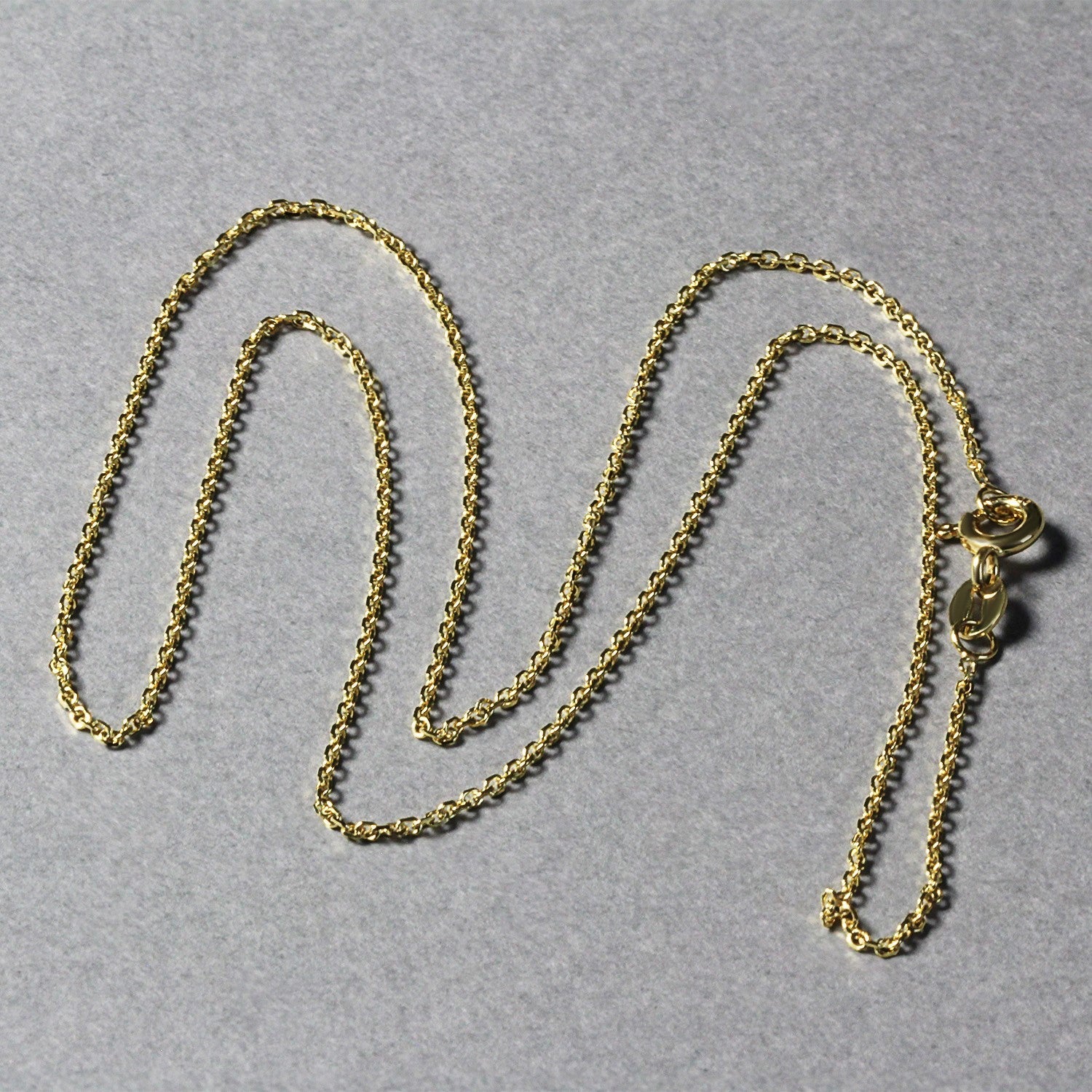 Cable chain necklace 18k yellow gold diamond-cut 1.10 mm on Tampa Home & Garden Store