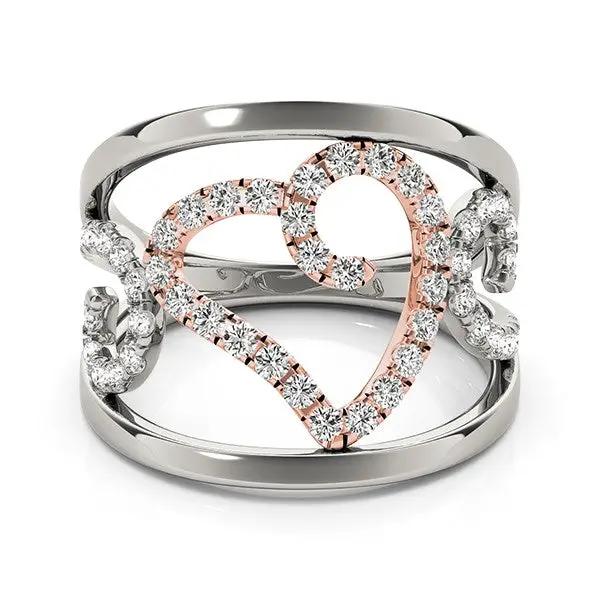 Ring Heart Motif Filigree Diamond Ring in 14k white and rose gold 1/4 cttw by Bids.com on Tampa Home & Garden Store