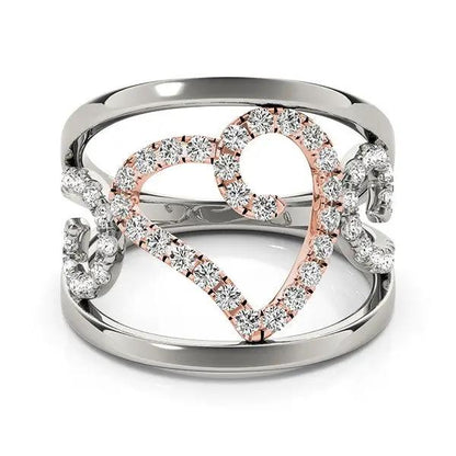 Ring Heart Motif Filigree Diamond Ring in 14k white and rose gold 1/4 cttw by Bids.com on Tampa Home & Garden Store
