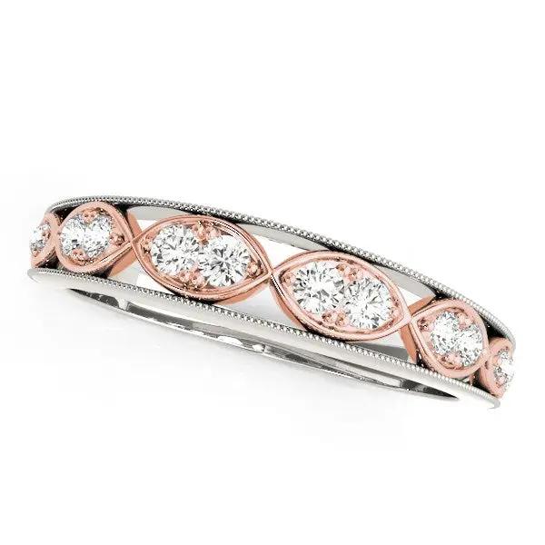Ring 14k white and rose gold infinity style diamond band 1/5 cttw Bids.com on Tampa Home & Garden Store