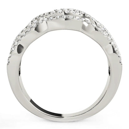 Diamond studded ring in 14k white gold with four curved pavé diamond rows, 5/8 cttw, Bids.com on Tampa Home & Garden Store