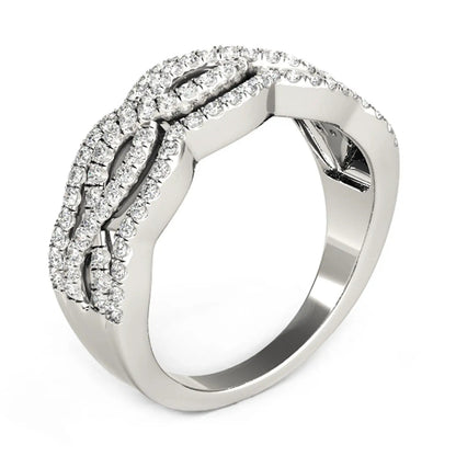 Diamond studded ring in 14k white gold with four curved pave diamond bands by Bids.com on Tampa Home & Garden Store