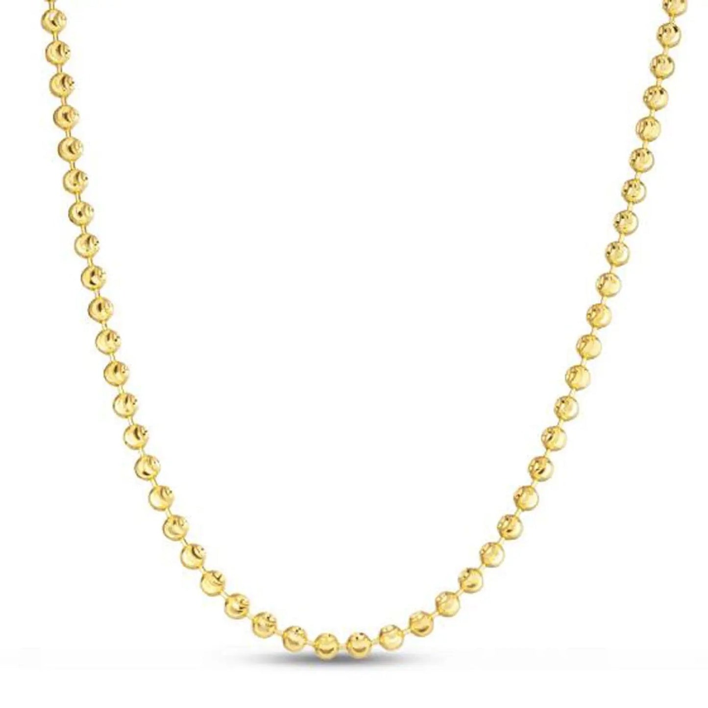 Moon Cut Bead Chain necklace 14k yellow gold 4.00 mm beads Bids.com on Tampa Home & Garden Store