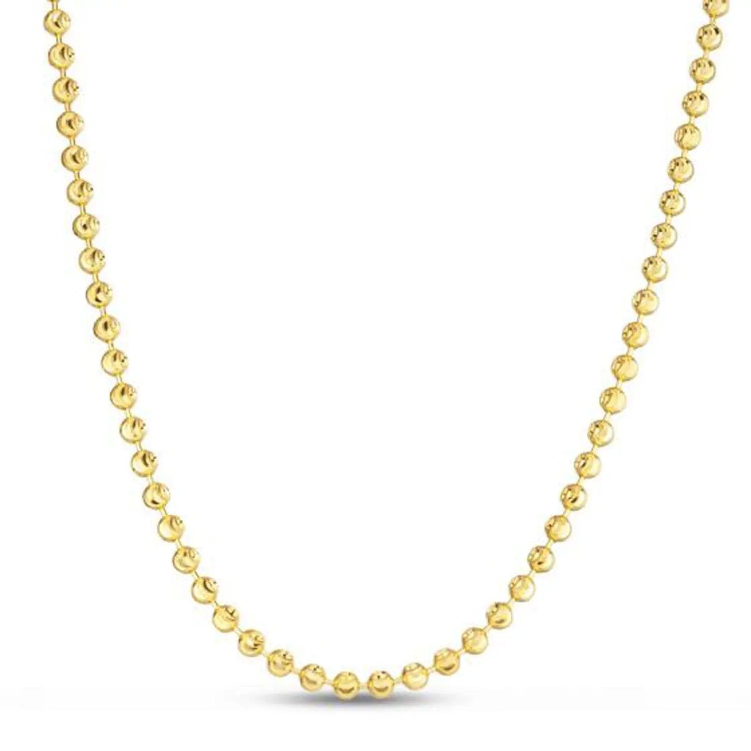 Moon Cut Bead Chain necklace 14k yellow gold 4.00 mm beads Bids.com on Tampa Home & Garden Store