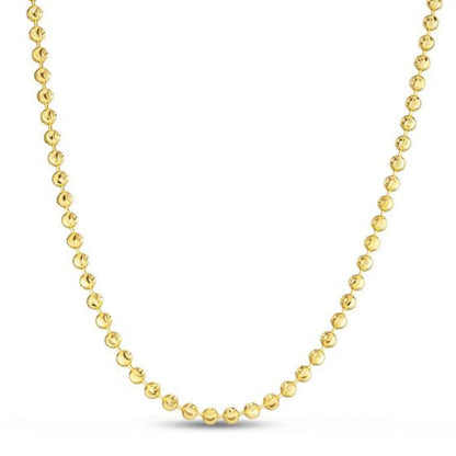 Moon Cut Bead Chain necklace 14k yellow gold 4.00 mm beads Bids.com on Tampa Home & Garden Store
