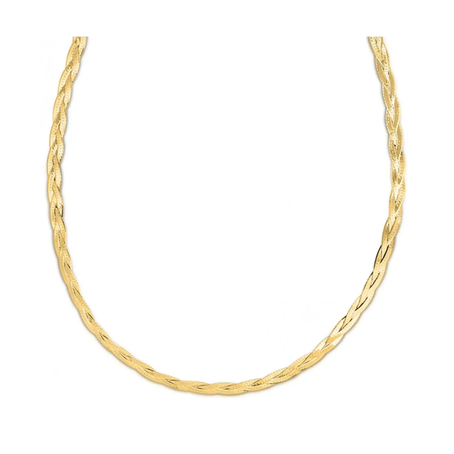 14k Yellow Gold Braided Herringbone Necklace 3.20mm Bids.com on Tampa Home & Garden Store