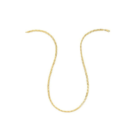 14k yellow gold braided herringbone chain necklace 3.20 mm by Bids.com on Tampa Home & Garden Store