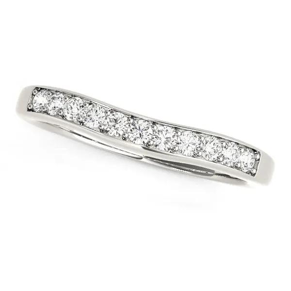 14k white gold curved diamond wedding band with 1/4 cttw channel-set diamonds on Tampa Home & Garden Store