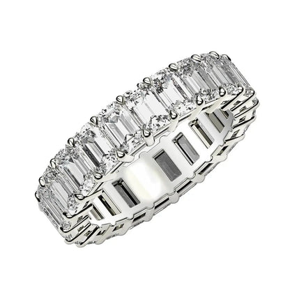 Emerald-cut lab-grown diamond eternity ring in 14k white gold with 2 cttw FG/VS2 on Tampa Home & Garden Store