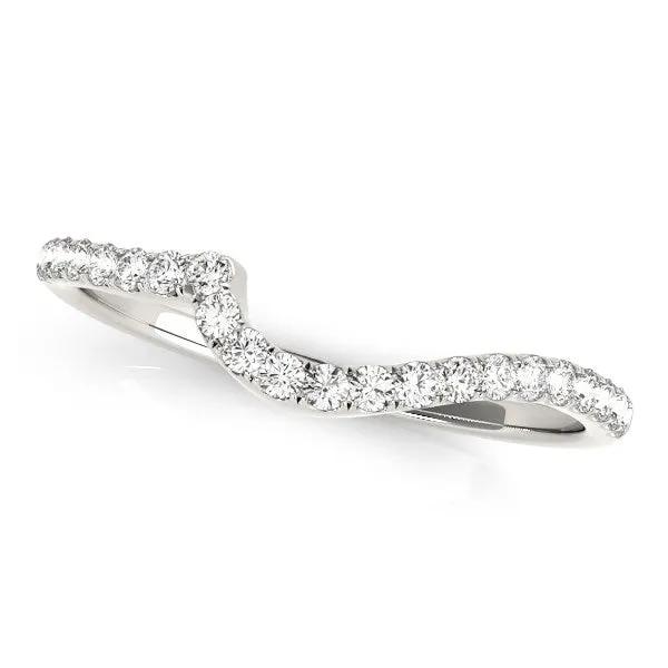 14k white gold curved diamond wedding ring with pavé setting 1/5 cttw on Tampa Home & Garden Store