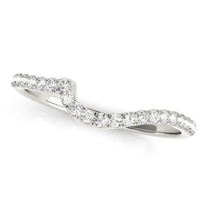 14k white gold curved diamond wedding ring with pavé setting 1/5 cttw on Tampa Home & Garden Store