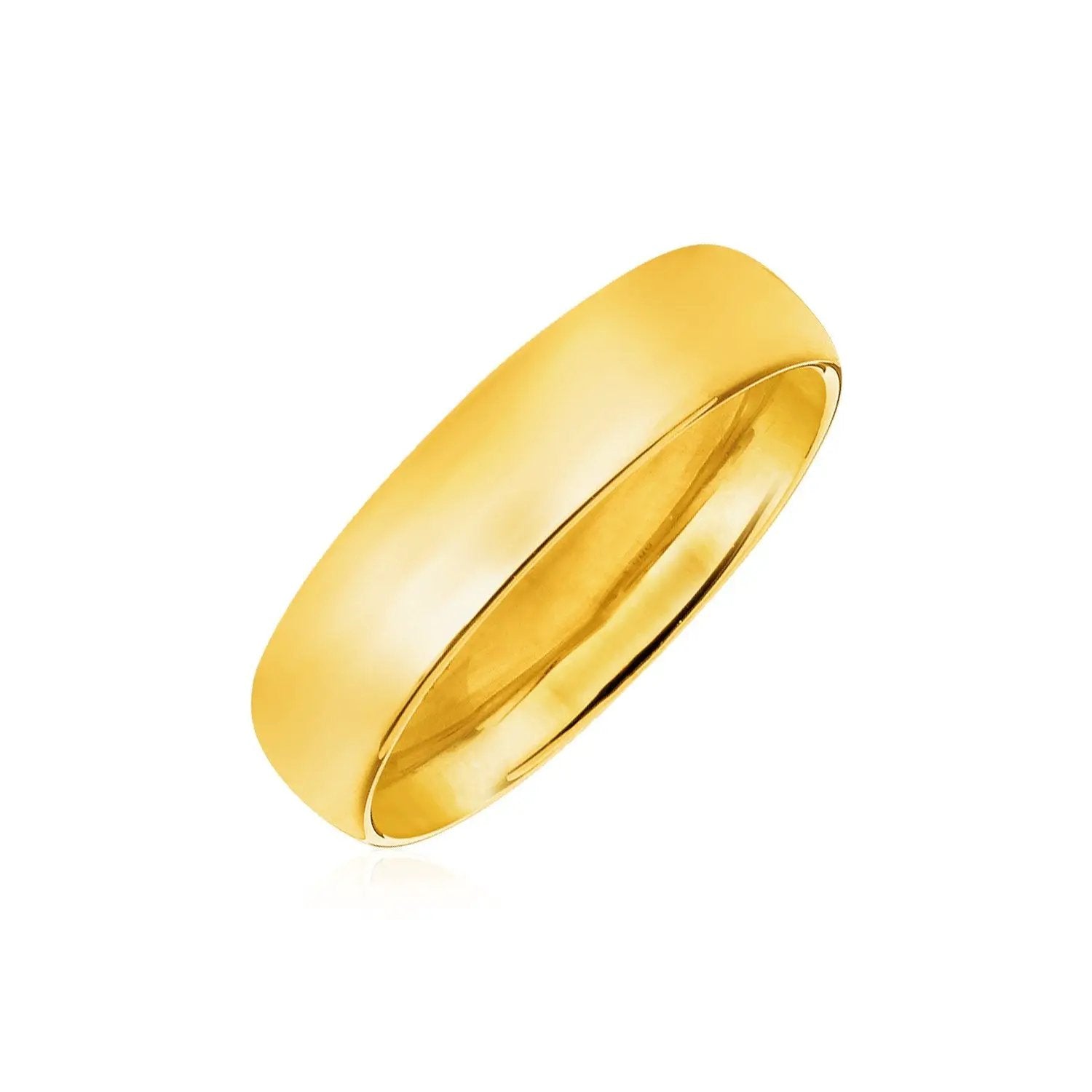 14k yellow gold wedding band, 6mm comfort-fit ring on Tampa Home & Garden Store