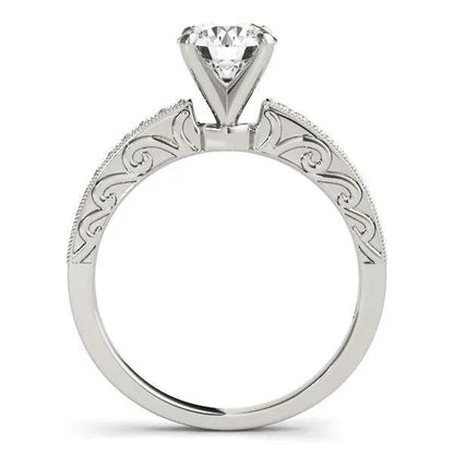 Engagement ring, 14k white gold solitaire diamond with filigree band on Tampa Home & Garden Store