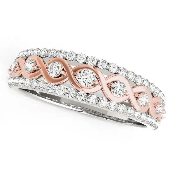 Ring: 14k white & rose gold infinity diamond band, 3/8 cttw, by Bids.com on Tampa Home & Garden Store