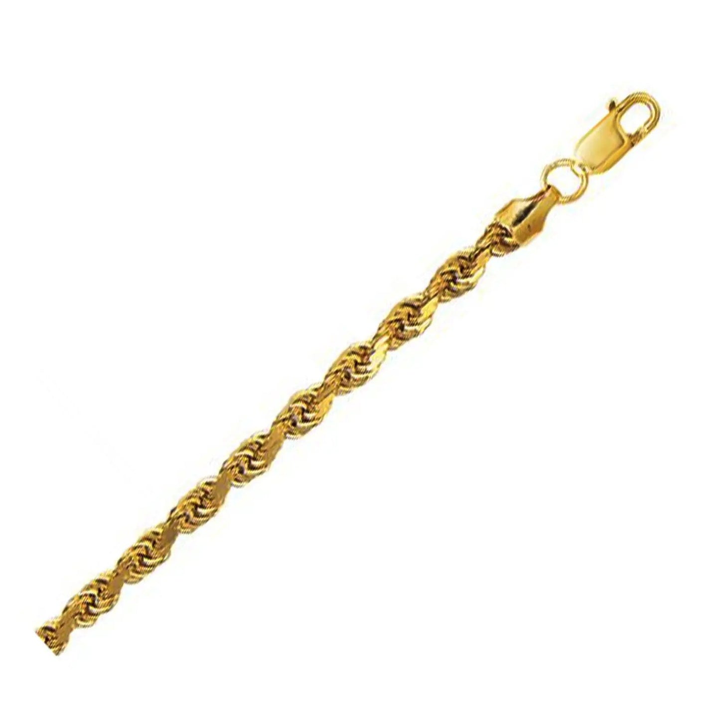 Bids.com 10K yellow gold hollow diamond cut rope chain 5.00 mm with lobster clasp on Tampa Home & Garden Store