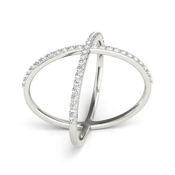 Ring, 14k white gold X-style cross ring with pavé diamonds, 1/2 cttw, Bids.com on Tampa Home & Garden Store