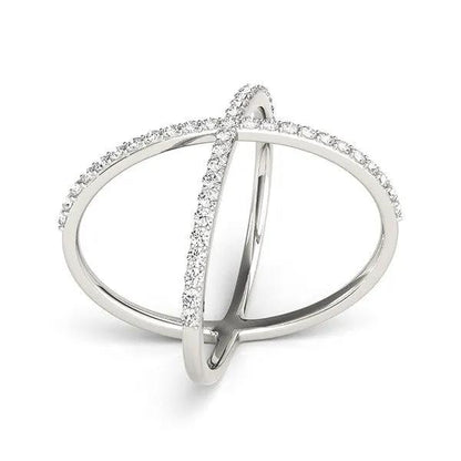 Ring, 14k white gold X-style cross ring with pavé diamonds, 1/2 cttw, Bids.com on Tampa Home & Garden Store