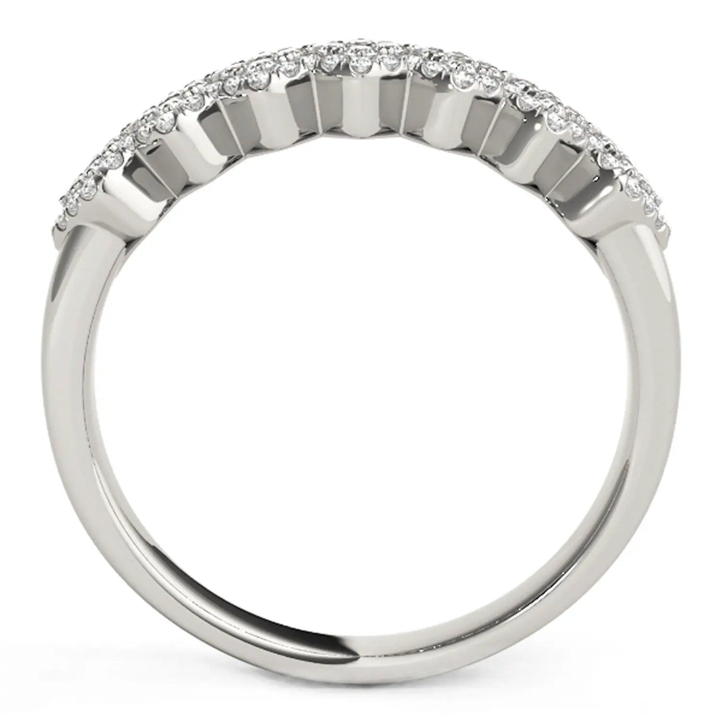 Diamond studded wide multi-diagonal ring in 14k white gold with 5/8 cttw diamonds on Tampa Home & Garden Store