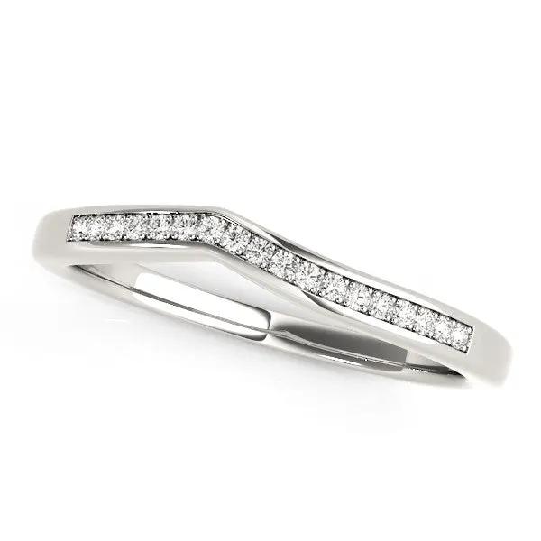 14k white gold curved diamond wedding band by Bids.com, pave diamonds 1/10 cttw on Tampa Home & Garden Store