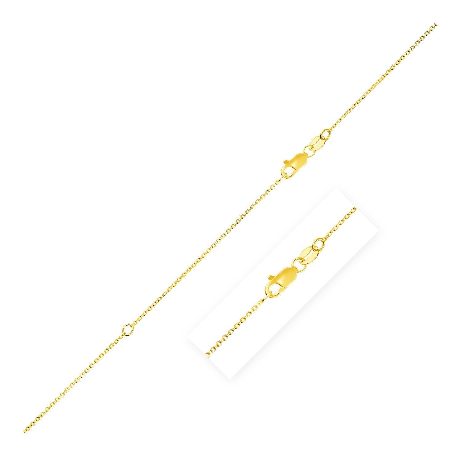14k yellow gold adjustable cable chain necklace 1.1mm with lobster clasp by Bids.com on Tampa Home & Garden Store