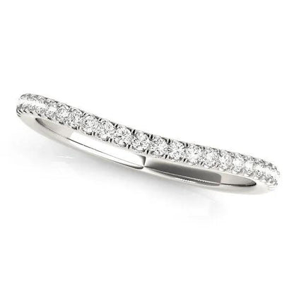 14k white gold pave curved wedding band with 1/10 cttw diamonds, Bids.com on Tampa Home & Garden Store
