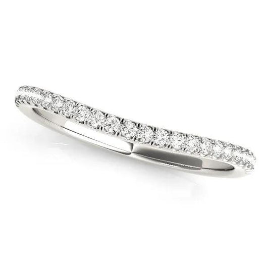 14k white gold pave curved wedding band with 1/10 cttw diamonds, Bids.com on Tampa Home & Garden Store