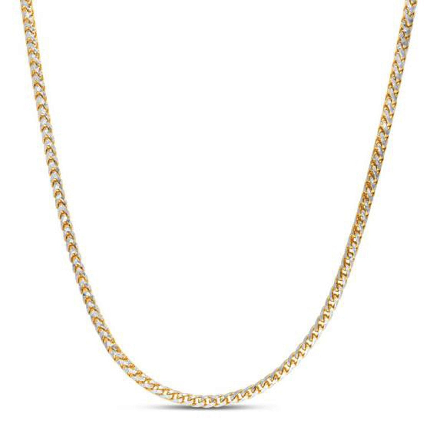 14k yellow gold pave Franco chain necklace 3.15 mm on Tampa Home & Garden Store