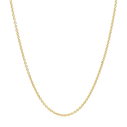 14k yellow gold round cable link necklace 1.3mm by Bids.com on Tampa Home & Garden Store
